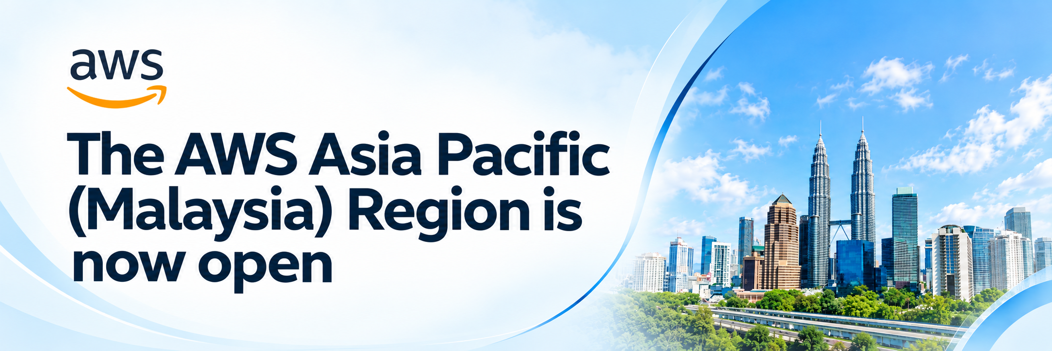 Pembukaan region AWS — reka bentuk banner yang diselaraskan dengan header