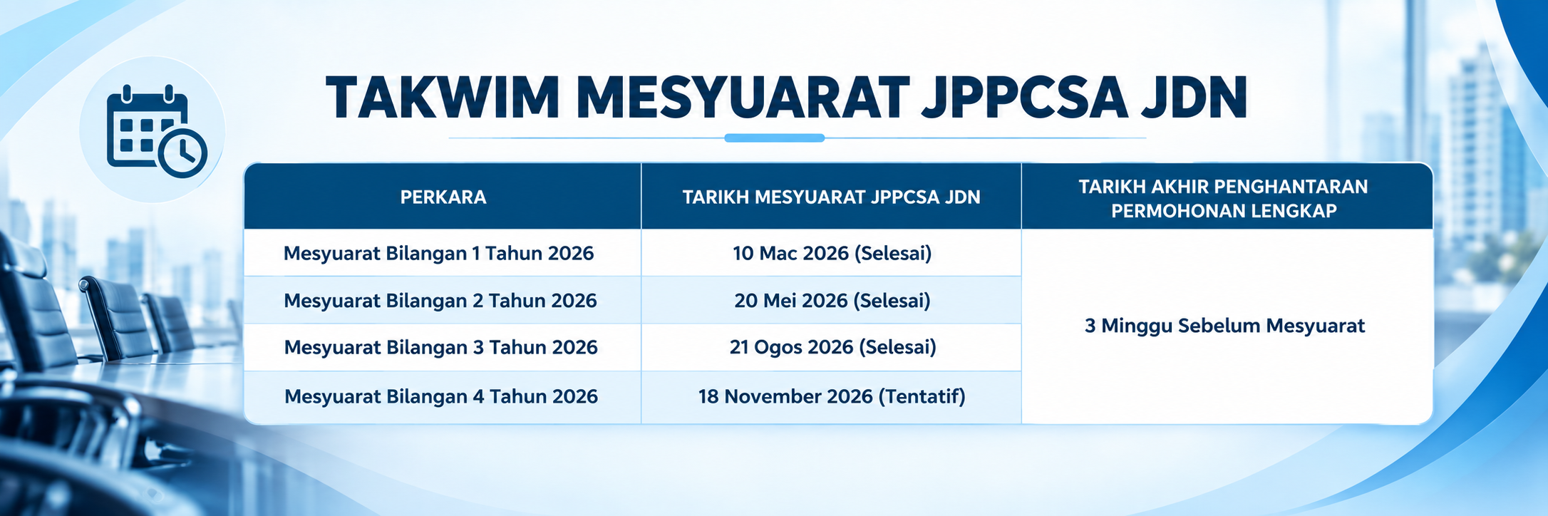 Takwim Mesyuarat JPPCSA — reka bentuk banner yang diselaraskan dengan header